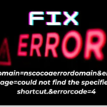 errordomain=nscocoaerrordomain&errormessage=could not find the specified shortcut.&errorcode=4